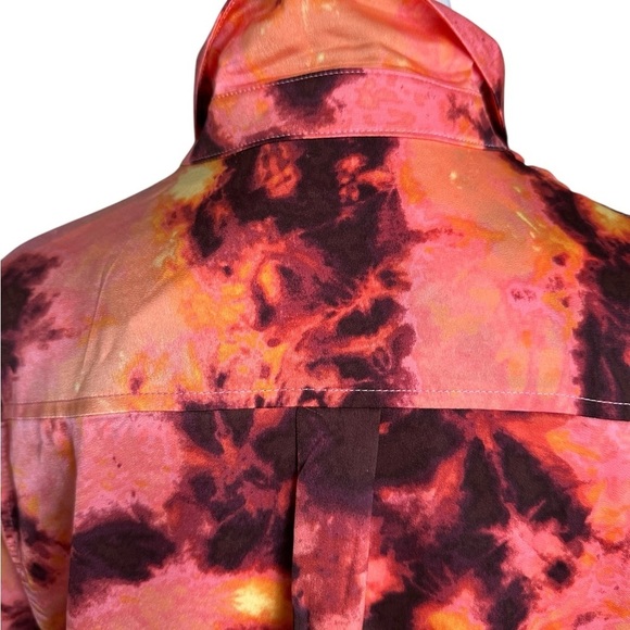 Rebecca Minkoff Tie-Dye Button-Up Collared Top Shirt Sz PM - Picture 16 of 16